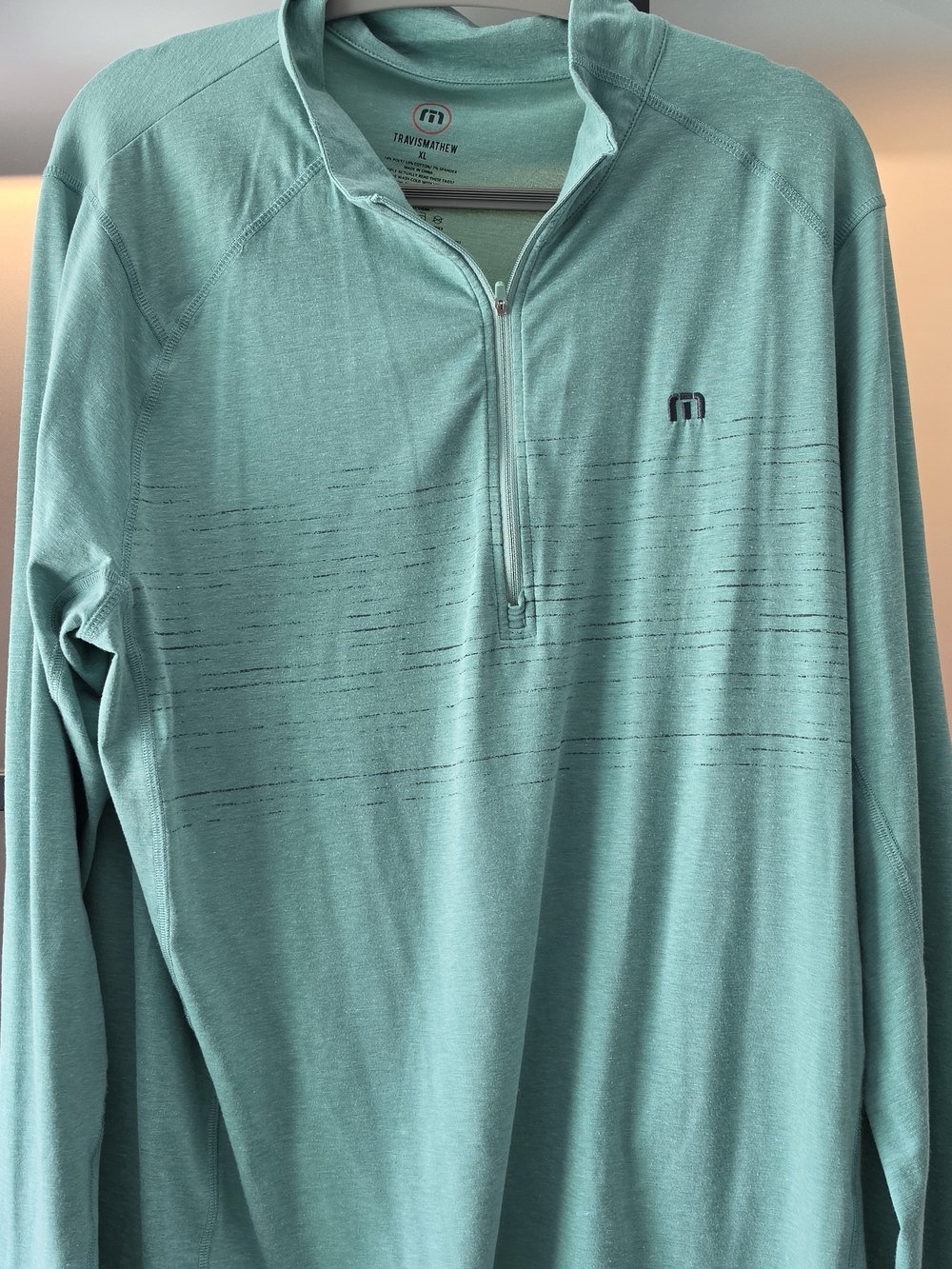 Travis Mathew Men’s Mint Green Quarter-Zip Golf Pullover